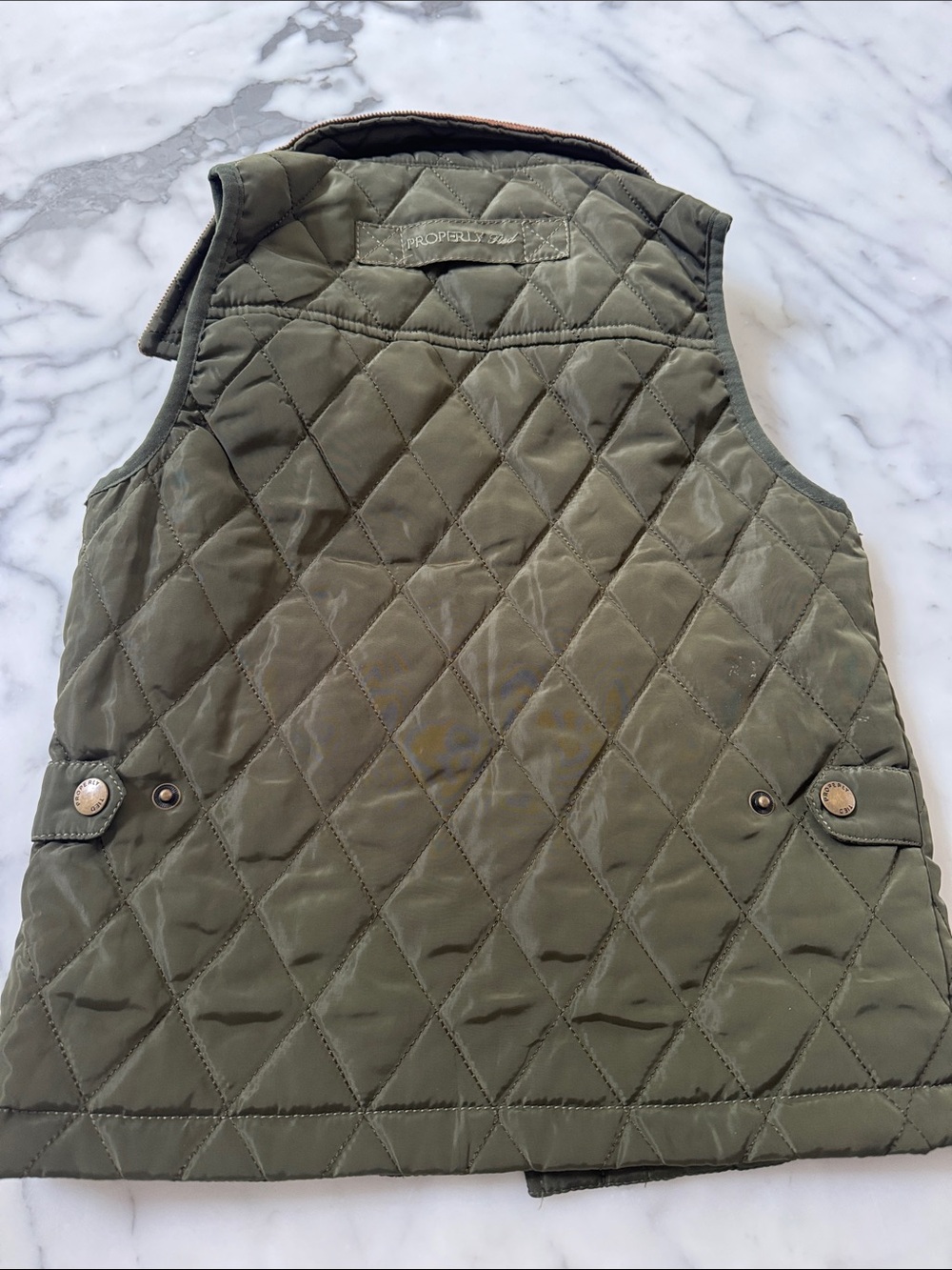 Properly Tied Quilted Vest with Corduroy Collar - Picture 3 of 4